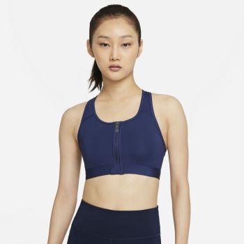 Nike DRI-FIT SWOOSH ZIP-FRONT SPORTS BRA, ženski sportski top, bijela