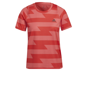 adidas RN FAST AOP TEE, ženska majica za trčanje, crvena
