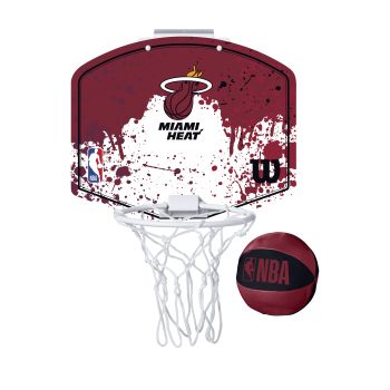 Wilson NBA TEAM MINI HOOP MIAMI HEAT, tabla s obručem, crvena